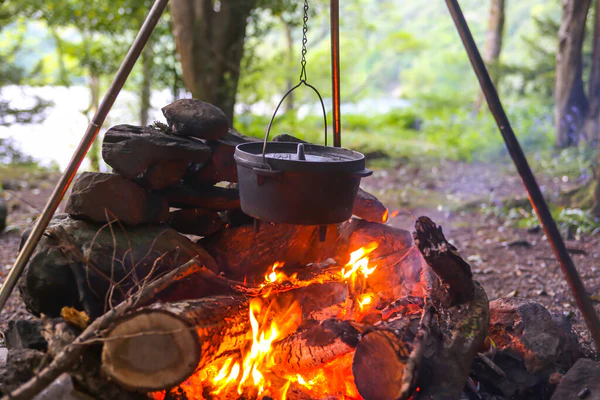 Cooking Over Campfire 600x